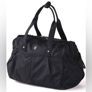 Lululemon Black All Day Duffle with ruffles. Plenty of storage!